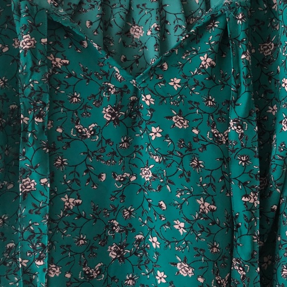 LC Lauren Conrad Green Cap Sleeve Blouse - Picture 5 of 8